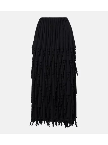 Fusta maxi Alaïa de lână negru