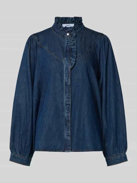 Bluzka jeansowa o kroju regular fit z falbanami model ‘LIVELY’ Suncoo Paris