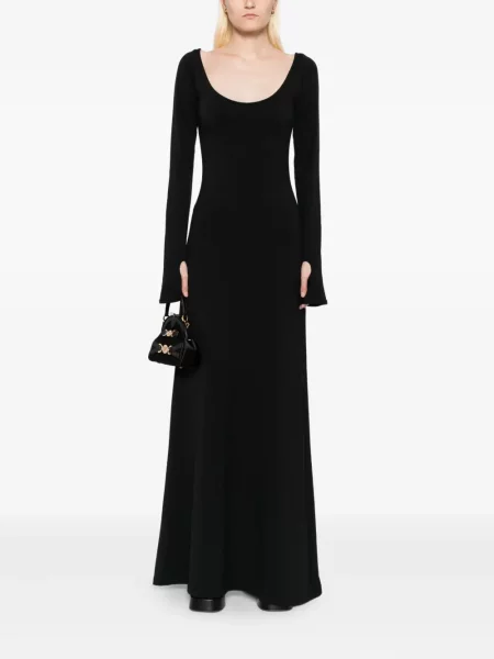 Rochie maxi Xenia Magera lungă de costum negru
