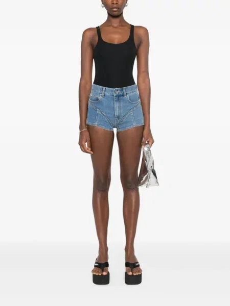 Pantaloni scurți din denim Mugler albastru