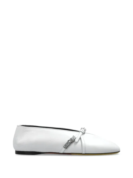 Balerini Moschino din piele alb