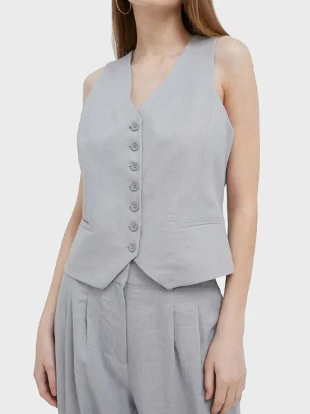 Льняной жилет Dkny серый