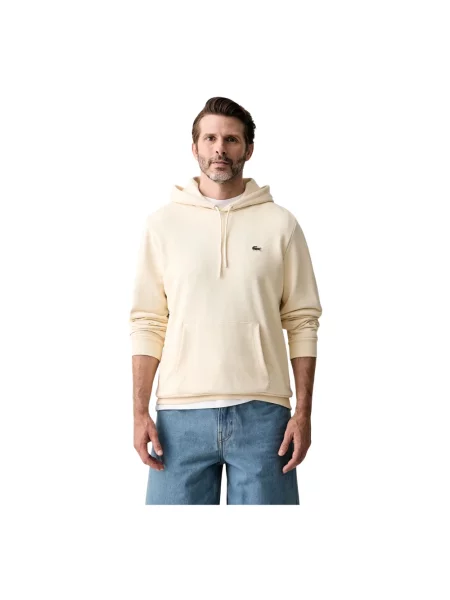 Bluza z kapturem Lacoste z kapturem beżowa