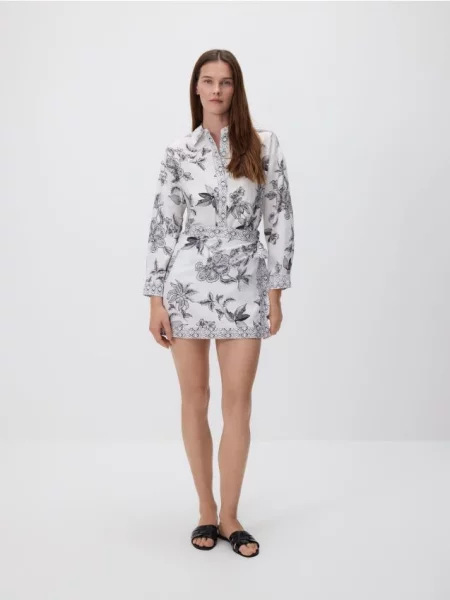 Reserved Спідниця з принтом темно-сірий сіра