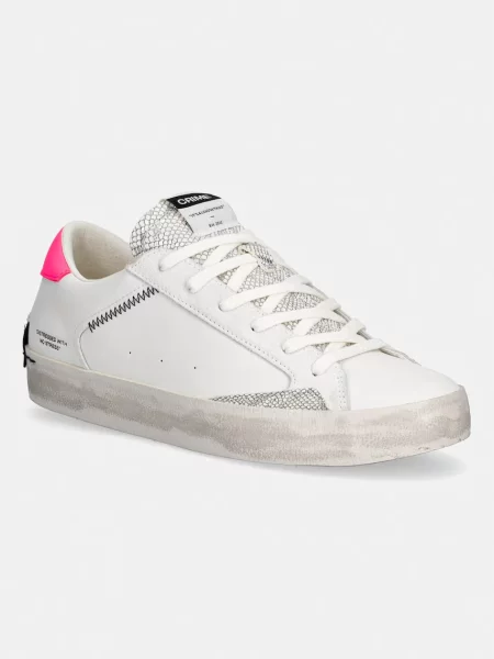 Crime London DISTRESSED sneakers pentru femei din piele alb