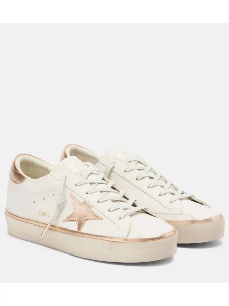 Sneakerși Golden Goose Hi Star din piele bej