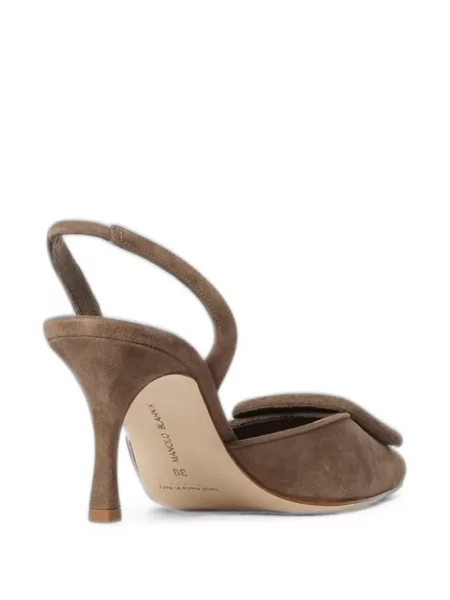 Salonke Manolo Blahnik sa kopčom s otvorenom petom smeđa