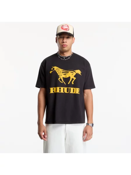 Футболка Rhude ретро черная