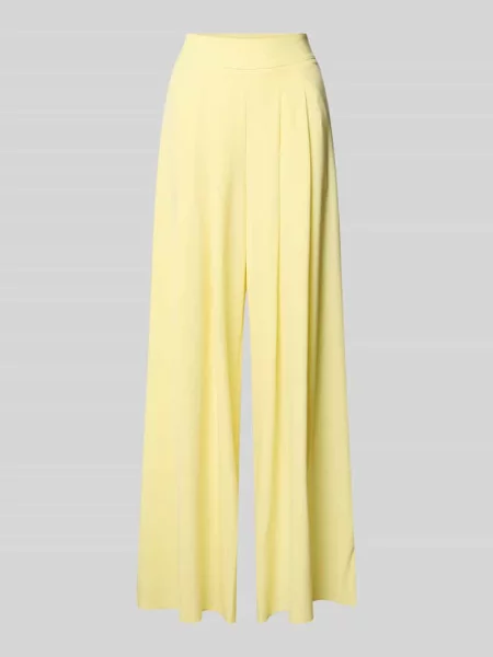 Spodnie z zakładkami i bocznym zamkiem błyskawicznym Rinascimento żółte