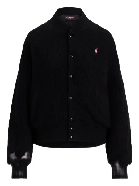 Двуредна поло тениска Polo Ralph Lauren с автограф на райета черно