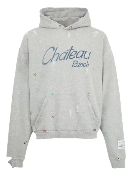 Mikina s kapucí Gallery Dept. s potiskem šedá