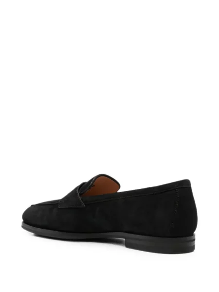 Pantofi loafer Santoni din piele de căprioară negru