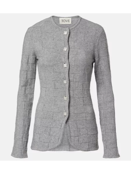 Cardigan Tove din cașmir gri