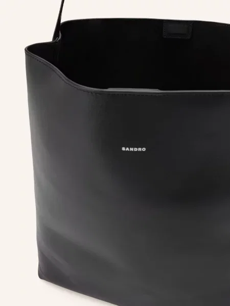 Sandro Shopperka Z Torebką Typu Pouch schwarz czarna