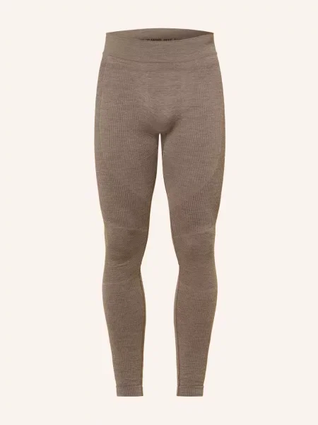 Odlo Funkční Prádlo-Kalhoty Seamless Performance Wool S Merino Vlnou hnědá