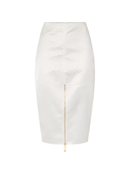 Миди пола Elisabetta Franchi до коляното бяло