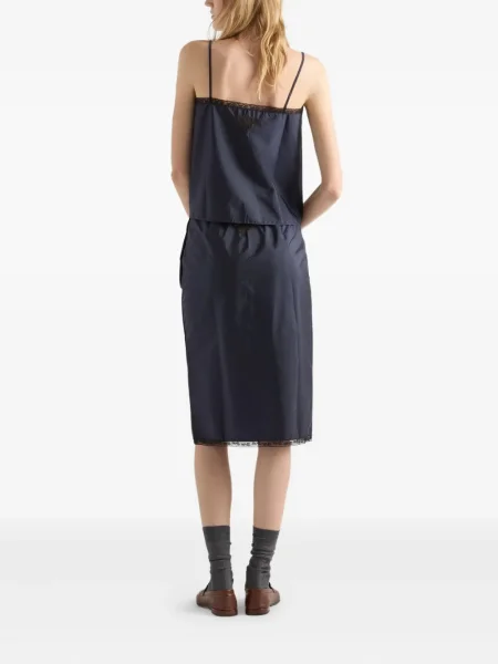 Osłona spódnica ołówkowa Prada koronkowa niebieska