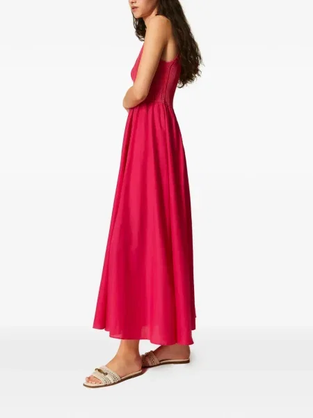 Maxi rochie maxi Twinset în linie A de costum roz