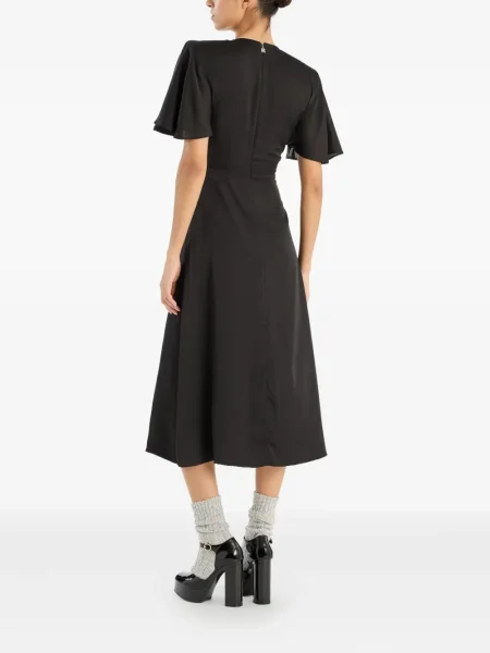 Rochie midi Rotate Birger Christensen din șifon până la genunchi de costum negru