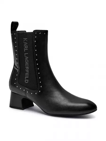 Karl Lagerfeld De piele ghete chelsea cu BONNIE negru