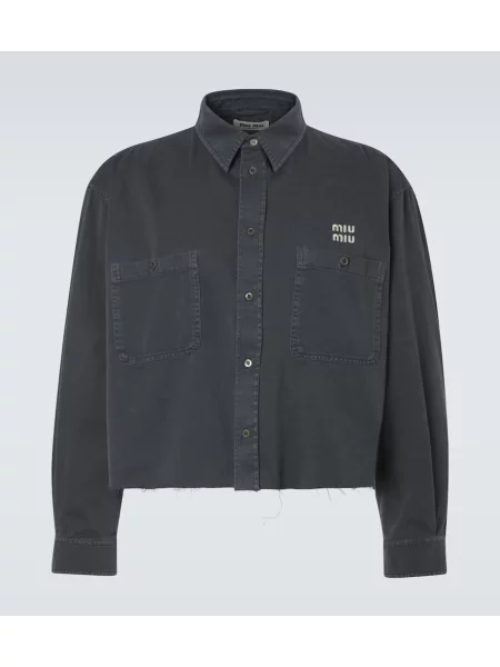 Košile Miu Miu s autogramem modrá