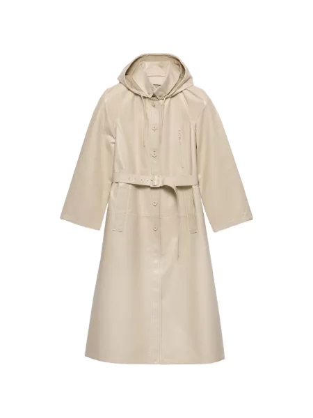 Płaszcz Prada skórzany z kapturem