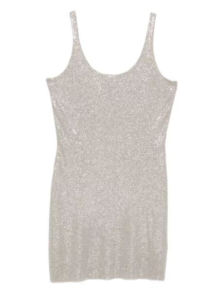 Rochie mini Alexander Wang fără mâneci de costum argintiu