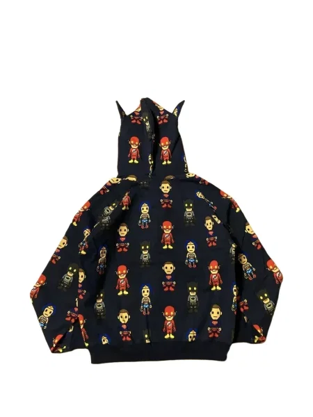 Hanorac cu glugă A Bathing Ape® cu imagine albastru