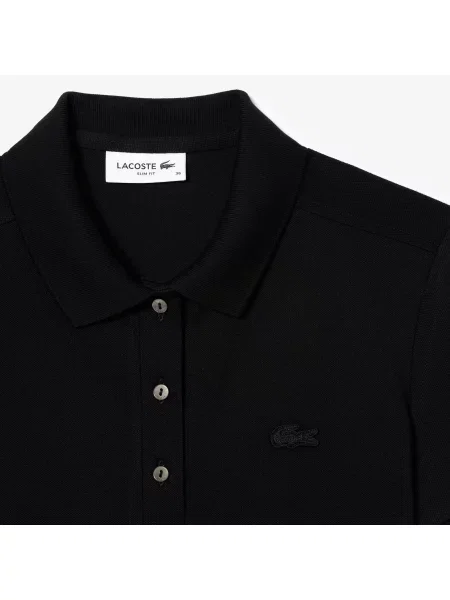 Lacoste Koszulka Polo Z Elastycznej Piki Bawełnianej Slim Fit czarna