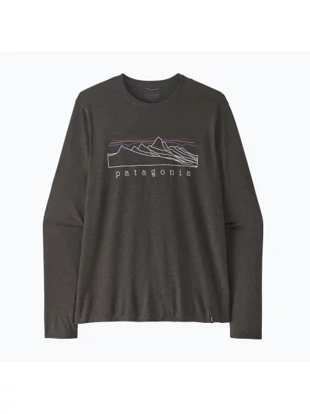 Longsleeve pentru bărbați Patagonia Cap Cool Trail Stratapeaks ink black negru