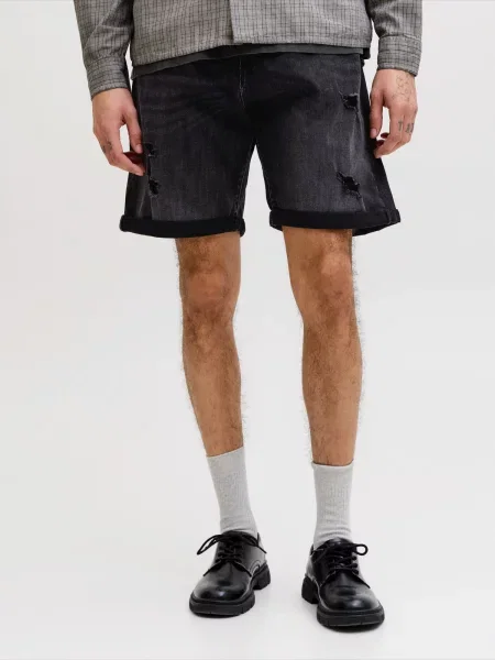 JACK & JONES Traperice JJIRICK JJFOX traper crni