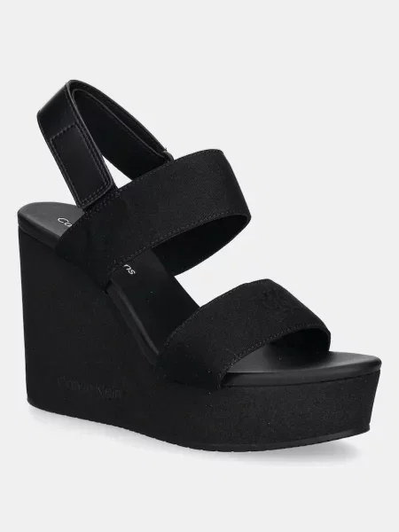 Sandali Calvin Klein Jeans WEDGE SANDAL WEBBING IN črna
