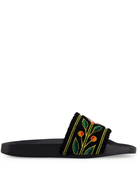 Sandale Casablanca din material terry negru
