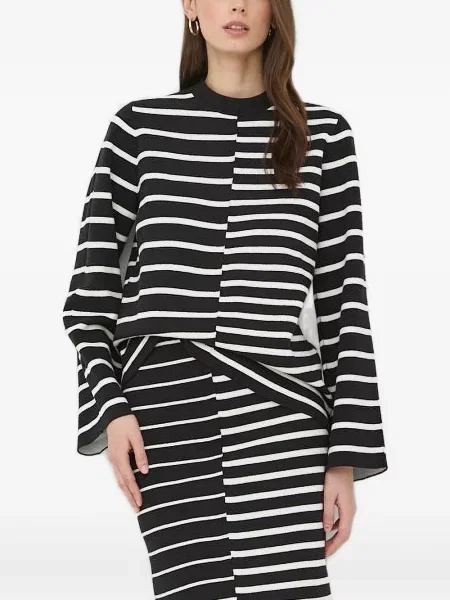 Pulover Tiger Of Sweden cu dungi cu decolteu rotund negru