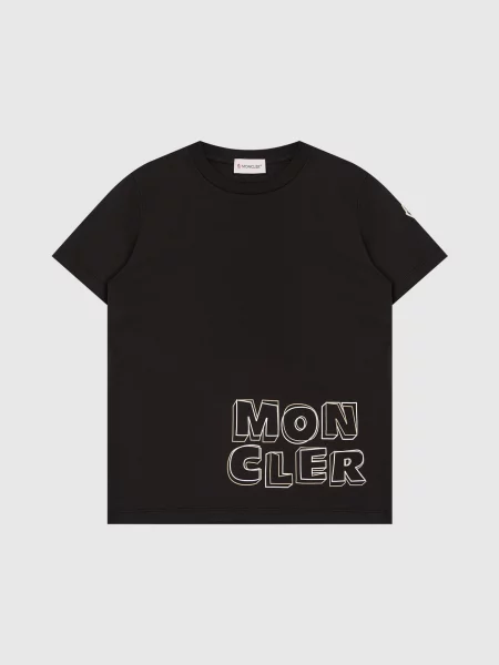 Детская футболка Moncler Enfant черная