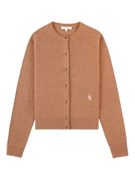 Cardigan Sporty & Rich cu broderie maro