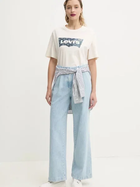 Levi's tričko GRAPHIC CREWNECK béžové