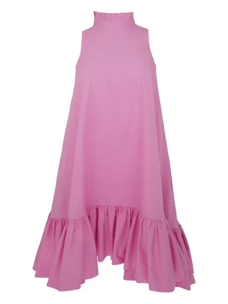 Rochie mini Azeeza cu volane cu gât halter de costum roz