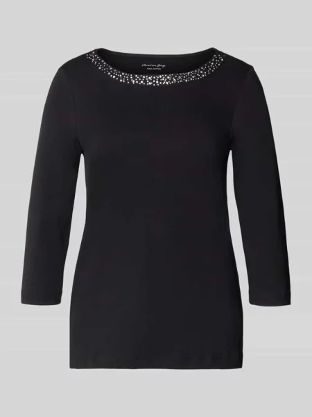 Koszulka o kroju regular fit z czystej bawełny Christian Berg Woman czarna