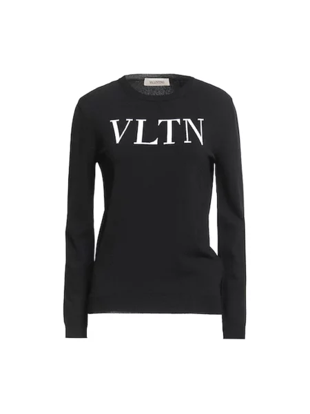 Lniany sweter Valentino czarny