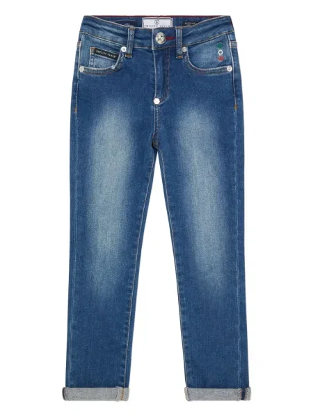 Jeansy skinny dziecięce Philipp Plein niebieskie