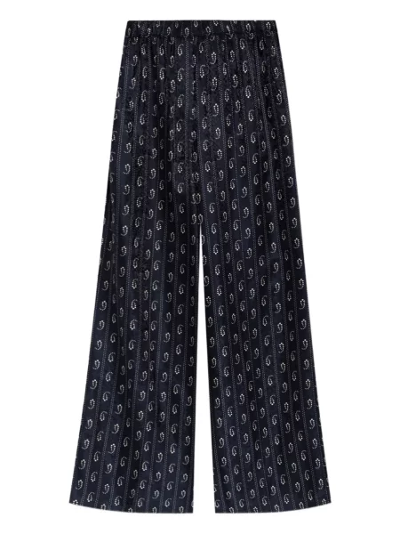 Pantaloni Tory Burch cu imagine cu model paisley albastru