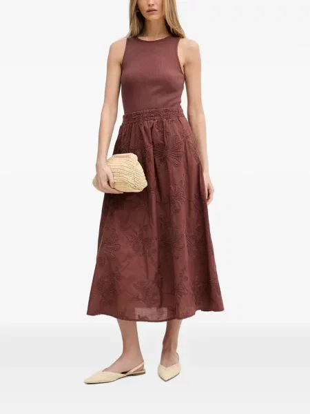 Rochie midi Benetton fără mâneci maro