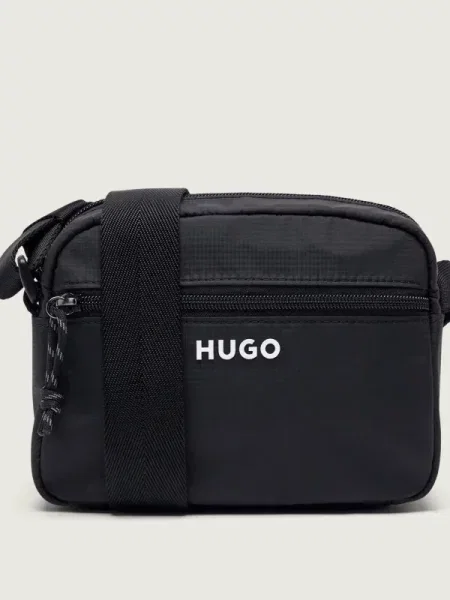 HUGO Geantă de umăr EVERETT / alb negru