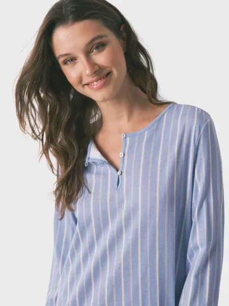 Смугаста нічна сорочка Women'secret блакитна