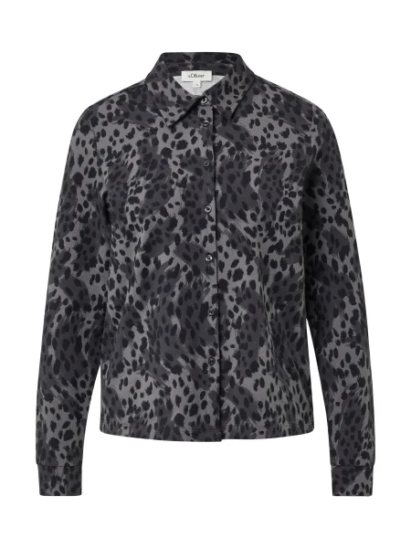 S.Oliver Bluză gri / gri închis negru