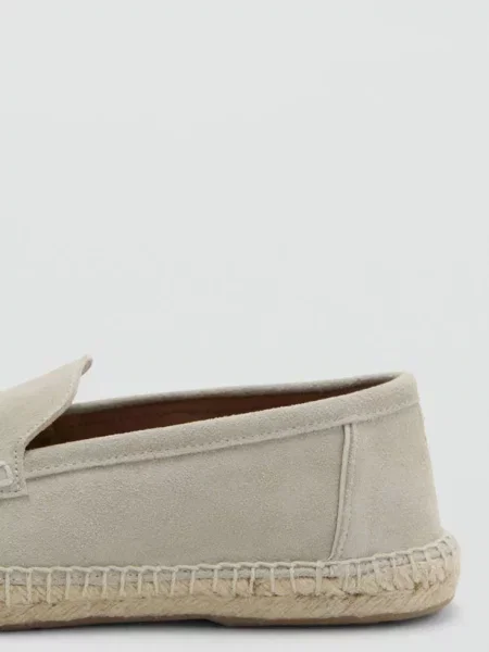 Espadryle ze skóry i juty piaskowy Mężczyzna 44 MANGO MAN