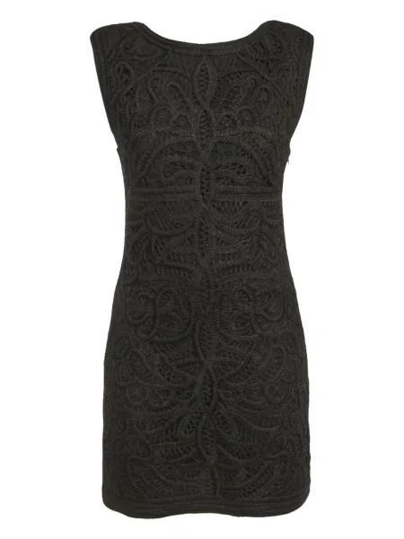 Rochie mini Maje fără mâneci din dantelă de costum negru