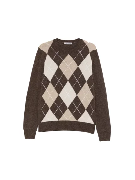 Sweter La Fileria brązowy