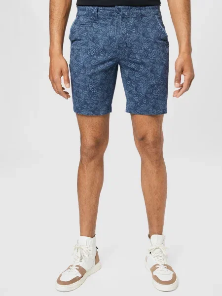 BLEND Chino nohavice dymovo modrá / námornícka modrá